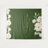 Elegante witte roos bruidsuitnodiging donkere foto wandkleed (Voorkant (horizontaal))