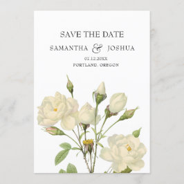 Elegante witte  Roos bruiloft save the date Kaart