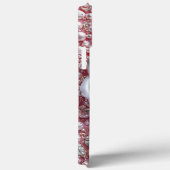 Elegante Witte Roos en Glanzende Roze Parels Case-Mate iPhone Case (Achterkant / Rechts)