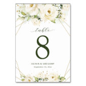 Elegante witte roos en gouden lijn bruiloft kaart (Voorkant)