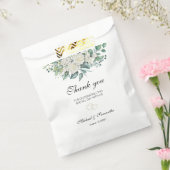 Elegante witte roos en lelies bruiloft bedankzakje (Gezegeld)
