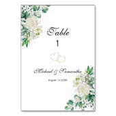 Elegante witte roos en lelies bruiloft kaart (Achterkant)