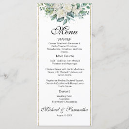 Elegante witte roos en lelies bruiloft menu