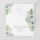 Elegante witte roos en lelies bruiloft plaatskaartje (Buitenkant ongevouwen)