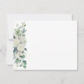 Elegante witte roos en lelies bruiloft RSVP kaartje (Achterkant)