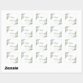 Elegante witte roos en lelies bruiloft vierkante sticker (Vel)