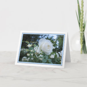 Elegante witte roos foto condoleancekaart kaart