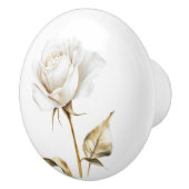 Elegante witte roos Franse landhuis Keramische Knop (Rechts)