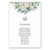 Elegante Witte Roos Groen Bloemen Huwelijk Kaart (Voorkant)