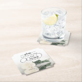 Elegante witte roos neem mijn Drink bruiloft niet Kartonnen Onderzetters (Insitu)