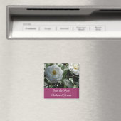 Elegante Witte Roos Save the Date Magneet (Insitu (Vaatwasser))