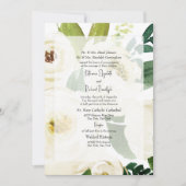 Elegante Witte Roos Waterverf Bruiloftsinvitation Kaart (Voorkant)