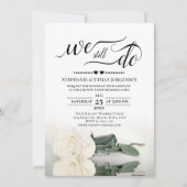 Elegante witte roos We doen nog steeds bruiloft ge Kaart (Voorkant)
