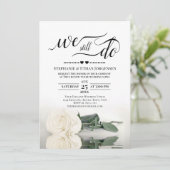 Elegante witte roos We doen nog steeds bruiloft ge Kaart (Staand voorkant)