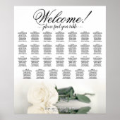Elegante witte Rose 27 tafel bruiloft zitgrafiek Poster (Voorkant)
