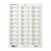 Elegante Witte Rose Bloemen gouden groen bruiloft Etiket (Full Sheet)