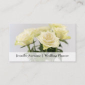 Elegante Witte Rose Bloemen Klassieke Wedding Plan Visitekaartje (Voorkant)