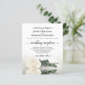 Elegante witte Rose BUDGET bruiloft receptie uitno (Staand voorkant)