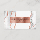 Elegante Witte Rose Gold Agaat Luxe Visitekaartje (Voorkant)