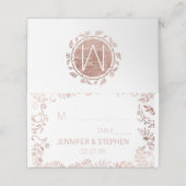 Elegante Witte Rose Gouden Bloemen Plaats Kaarten Plaatskaartje (Buitenkant ongevouwen)