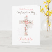 Elegante witte roze bevestiging bloemenkruisje naa kaart (Gele Bloem)