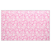 Elegante Witte & Roze Bloemen Damasks Stof (Yard (91,4 cm))