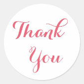 Elegante witte roze feest huwelijksgunsten dank je ronde sticker (Voorkant)