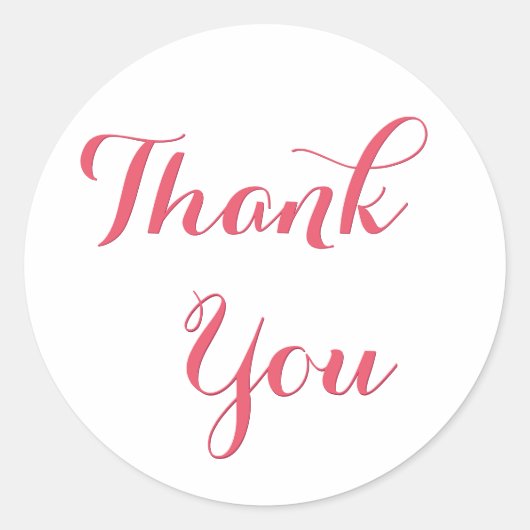 Elegante witte roze feest huwelijksgunsten dank je ronde sticker (Voorkant)