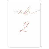 Elegante witte roze gouden script nr. 2 bruiloft kaart (Voorkant)
