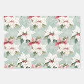 Elegante witte roze kerstpuntjes inpakpapier vel (Voorkant)