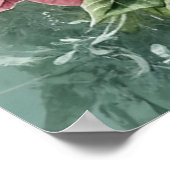 Elegante witte roze kerstpuntjes poster (Hoek)