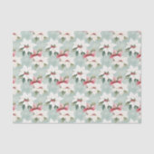 Elegante witte roze kerstpuntjes tissuepapier (Voorkant)