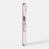 Elegante witte roze marmeren textuur iPhone 15 case (Rechterkant)