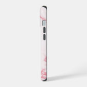 Elegante witte roze marmeren textuur iPhone 15 case (Linkerkant)