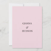 Elegante witte roze pioen waterverf bloemenbruilof kaart (Achterkant)