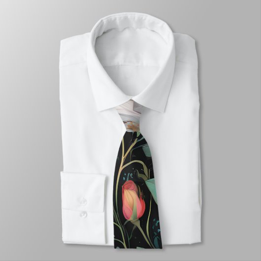 Elegante witte roze roos stropdas (Gebonden)