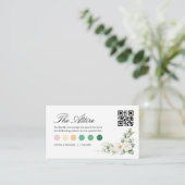 Elegante witte roze trouwkleding kledingscode QR C Informatiekaartje (Staand voorkant)