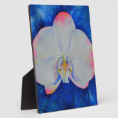 Elegante witte roze waterverf bloemorchidee fotoplaat (Zijkant)