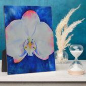 Elegante witte roze waterverf bloemorchidee fotoplaat (Zijkant)