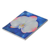 Elegante witte roze waterverf bloemorchidee notitieblok (Linkerzijde)