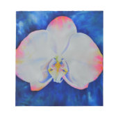 Elegante witte roze waterverf bloemorchidee notitieblok (Voorkant)