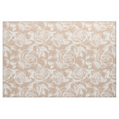 Elegante witte Rozen aangepaste tan achtergrond Stof (Fat Quarter)