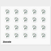 Elegante witte rozen aanpasbaar ronde sticker (Vel)