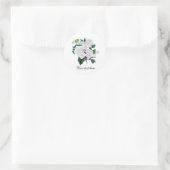 Elegante witte rozen aanpasbaar ronde sticker (Tas)
