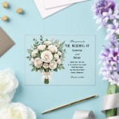 Elegante Witte Rozen Acryl Bruiloft Uitnodigingen (Insitu (Huwelijk))