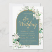 Elegante Witte Rozen All-in-1 Trouw Uitnodiging RS (Voorkant)