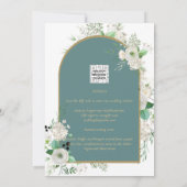 Elegante Witte Rozen All-in-1 Trouw Uitnodiging RS (Achterkant)