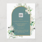Elegante Witte Rozen All-in-1 Trouw Uitnodiging RS Flyer (Achterkant)