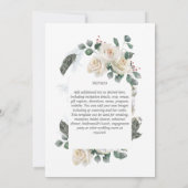 Elegante witte rozen ampersand bloemboog trouwdag kaart (Achterkant)