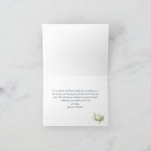 Elegante witte rozen blauwe houten lantaarn bedankkaart (Binnen)